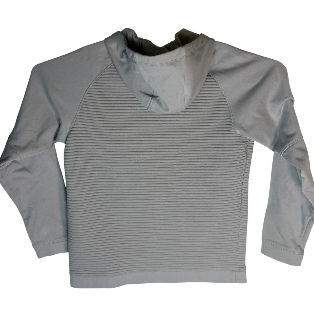 The North Face Mens Gray Ribbed Full Zip‎ Hooded Fleece Jacket Size M NF0A3Y9D